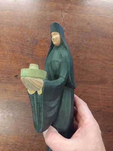 Wood Vintage Nun figure