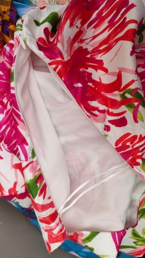 Damart white and pink floral summer dress M L Postage included