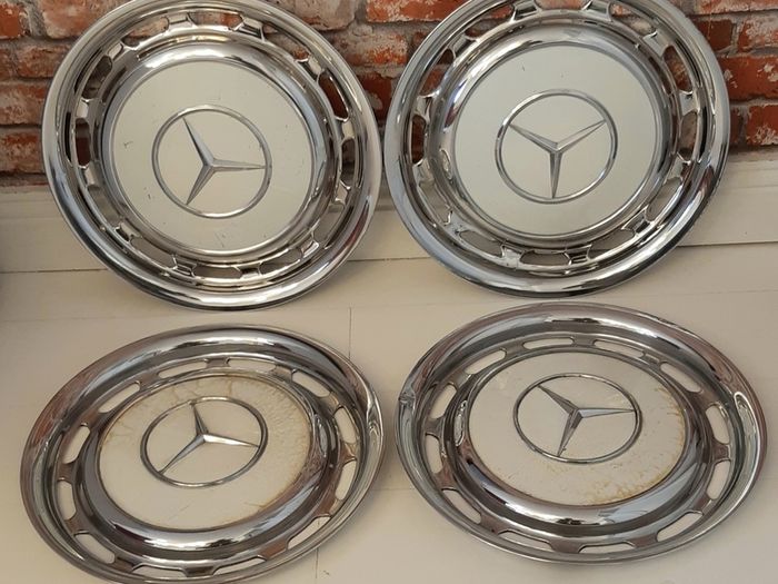hubcaps wheel covers trims mercedes vintage chrome 14"