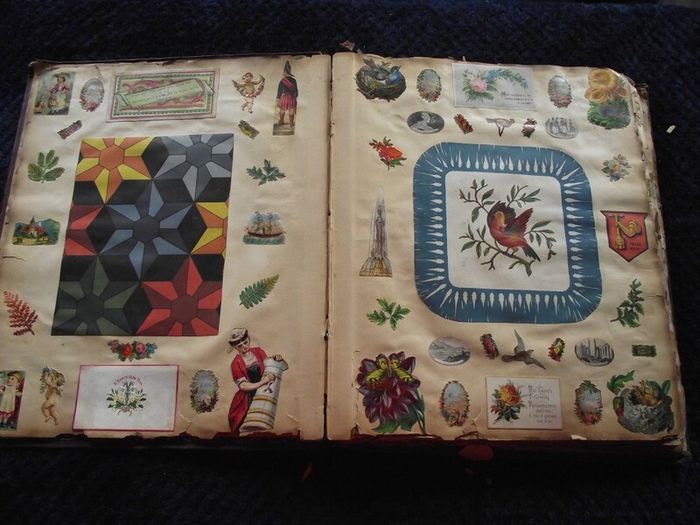 Victorian/Edwardian Album of colourful scraps - Circa 1890's/1900's