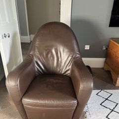 Natuzzi Brown Leather Armchair
