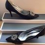 Glitz Ladies Black Satin Party Shoes Eu 38 Size 5 Image 4