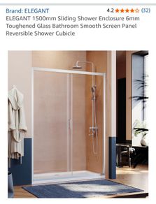 Shower glass Enclosure 1500mm x 6mm