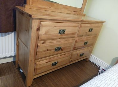solid wood vanity dresser unit