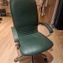 Green leather office chair Image 2