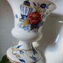 Vintage Crown Staffordshire Penang Flower Vase Urn White Blue Floral Bone China Image 2
