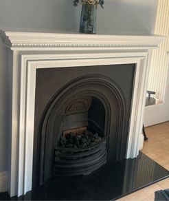 Complete Victorian-Style Fireplace Surround & Cast Iron Insert