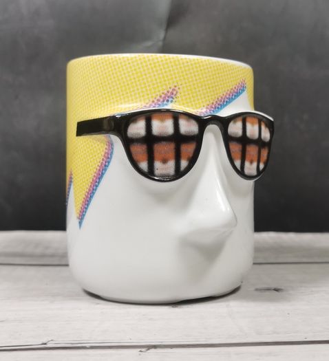 RARE Andy Warhol Porcelain Cup Artist Series Mug with Nose & Tongue Glasses VGC