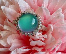 Sterling Silver Opalite Halo Ring
