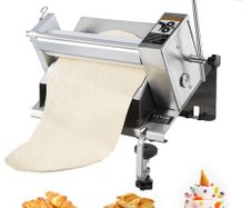 Manual Dough Sheeter Machine, Puff Pastry Sheeter and Fondant Roller, Removable Handle, Panel, Roller for Easy Cleaning, Max 1/2 inch Adjustable Thickness, for Home or Small Commercial Kitchens