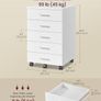 Rolling Cabinet Mobile Filing Cabinet Drawer Cabinet Printer Stand with 5 Drawers with Screwless Slide Rails for Office Home Office Cloud White Image 3