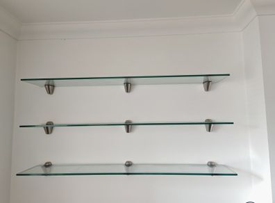 3 pcs glass shelves
