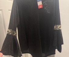 BNWT Black/golden party blouse Made in France size UK16 EU44 Postage included