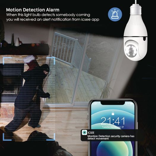 3mp Panoramic Wifi Ip Camera E27 Light Bulb Calving Hd Wireless Security Camera