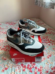 Air Max 1 - White/Slate Blue/ Black Womens