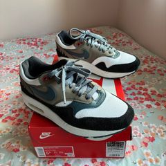 Air Max 1 - White/Slate Blue/ Black Womens
