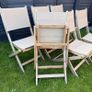 6 hard wood folding garden chairs - good condition Image 3