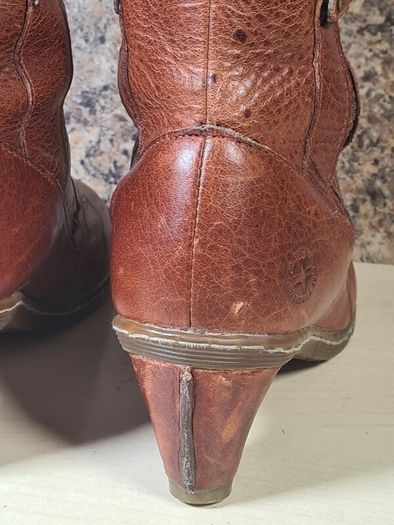Vintage womens Dr Martens 11436 brown leather heeled riding boots knee high Size Uk 4 EU 37