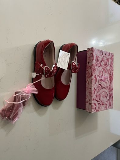Lelli Kelli - Red Leather Patent shoes - size 34F - (Free girl items for first buyer to offer asking price on this)