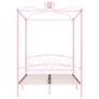 Canopy Bed Frame Pink Metal 140x200 cm Image 5