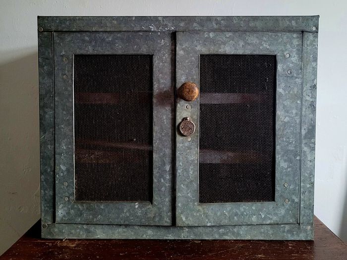 Early 20th century Zinc wall cabinet/meat safe