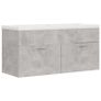 Sink Cabinet with Built-in Basin Concrete Grey Chipboard Image 2