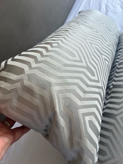 Cushion with cover stylish silver embossed fabric