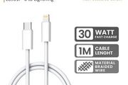 LDNIO Cable Data LC901i LC902i Kabel USB C to Lightning 30W for iPhone PD Fast