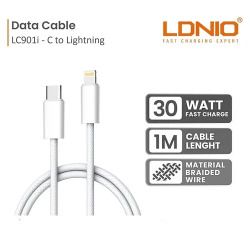 LDNIO Cable Data LC901i LC902i Kabel USB C to Lightning 30W for iPhone PD Fast