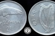 [#2416] - Ireland 1939 | Scratches | Irish Florin | Salmon | KM.15 | aUNC