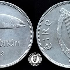 [#2416] - Ireland 1939 | Scratches | Irish Florin | Salmon | KM.15 | aUNC