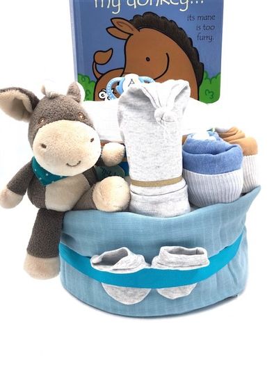 Nappy Cake Donkey 2 Tier Blue(Baby Shover)