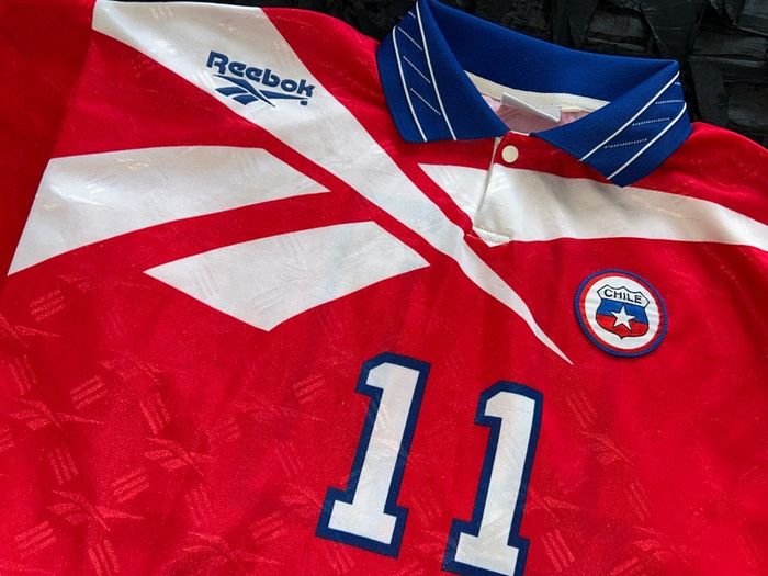Chile Reebok Football long sleeve Jersey Shirt 1997 1998 1999 L Original Salas