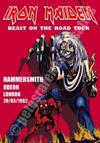 Iron Maiden Hammersmith Odeon London UK 1982 concert poster reproduction print