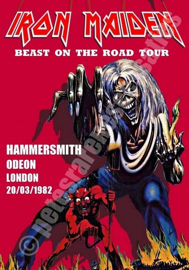Iron Maiden Hammersmith Odeon London UK 1982 concert poster reproduction print
