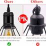 Pendant Light Black Metal Cage Ceiling Hanging Lamp Adjustable Basket Pendant Lighting for Kitchen Island Bedroom Bar Cafe Hallway, Metal E27 Lampholder, Larger Cage Image 5