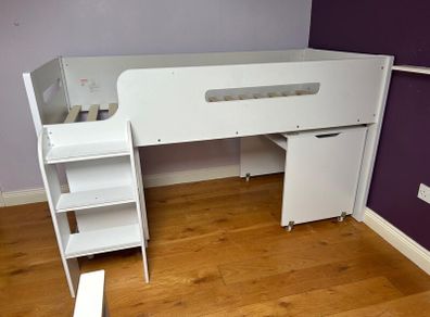 White mid sleeper cabin bed