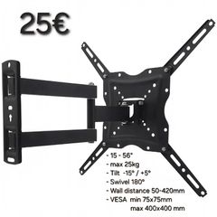 TV Wall Mount Bracket Tilt Swivel Full Motion 17-56"