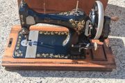 Victorian German Hand Crank Sewing Machine with Original Case