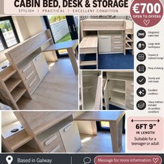 Cabin Bed, Desk & Storage