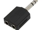 New Two Way Big Jack Splitter 6.5mm Stereo - 2x 6.5mm Socket Adapter # 1549