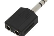 New Two Way Big Jack Splitter 6.5mm Stereo - 2x 6.5mm Socket Adapter # 1549