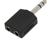 New Two Way Big Jack Splitter 6.5mm Stereo - 2x 6.5mm Socket Adapter # 1549