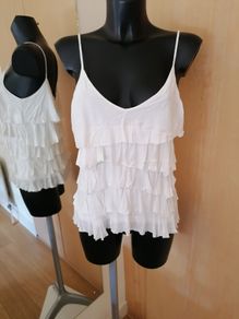 Women's Top Frilled Strappy Tee Size 14