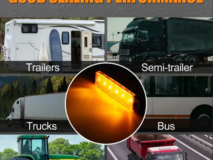 5pcs 9.65cm 6 LED Front Rear Side Marker