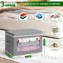 3 Pack Storage Boxes with Lids Foldable Storage Cubes with Transparent Window Fabric Storage Organiser Box for Toys, Clothes, Books, Wardrobe, Closet, Office Image 2