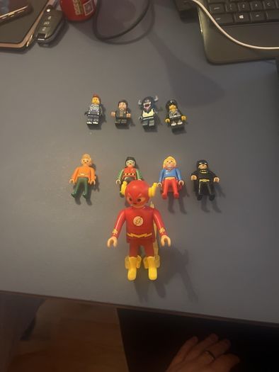Lego and playmobile figures