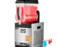 Commercial Slushy Machine, 12L Single Tank Frozen Drink Machine, 48 Cups Stainless Steel Margarita Smoothie Frozen Drink Maker
