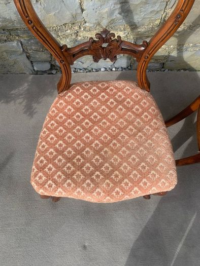 Victorian Carved Walnut Chairs.