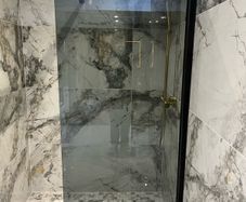 Ex Display Tinted Series 900 black Wet room shower panel